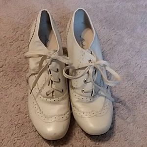 Ivory Wingtip Heels